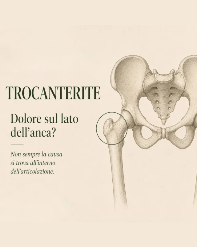 ✨

𝗧𝗥𝗢𝗖𝗔𝗡𝗧𝗘𝗥𝗜𝗧𝗘

Quando compare dolore sul lato dell’anca si pensa spesso a un problema dell’articolazione. In realtà, molto frequentemente il dolore coinvolge le strutture che si inseriscono sul grande trocantere, una prominenza ossea situata nella parte superiore del femore.

In questa regione convergono i tendini del gluteo medio e del gluteo minimo, insieme a quelli di diversi muscoli profondi del bacino (piriforme, otturatori, gemelli e quadrato del femore).

Questi muscoli svolgono un compito essenziale: stabilizzare il bacino durante il cammino, controllare la posizione del femore e guidare il movimento dell’anca.

Ad ogni passo, quando il peso del corpo si trasferisce su una sola gamba, il loro lavoro contribuisce a mantenere l’equilibrio e la qualità del movimento.

Se questo sistema perde efficienza, oppure viene sottoposto a carichi eccessivi o ripetuti, aumenta la tensione sui tendini che si inseriscono sul grande trocantere. 
#Nel tempo possono comparire dolore, sensibilità alla pressione e difficoltà nelle attività quotidiane.

La buona notizia è che muscoli e tendini sono tessuti adattabili. Attraverso un lavoro progressivo orientato alla forza, alla stabilità e al controllo del movimento, è possibile migliorare la capacità dei tessuti di gestire il carico.

Comprendere l’anatomia significa comprendere meglio il movimento. E comprendere il movimento è spesso il primo passo per prendersi cura del proprio corpo.

#Trocanterite #GrandeTrocantere #GluteoMedio #biomeccanica